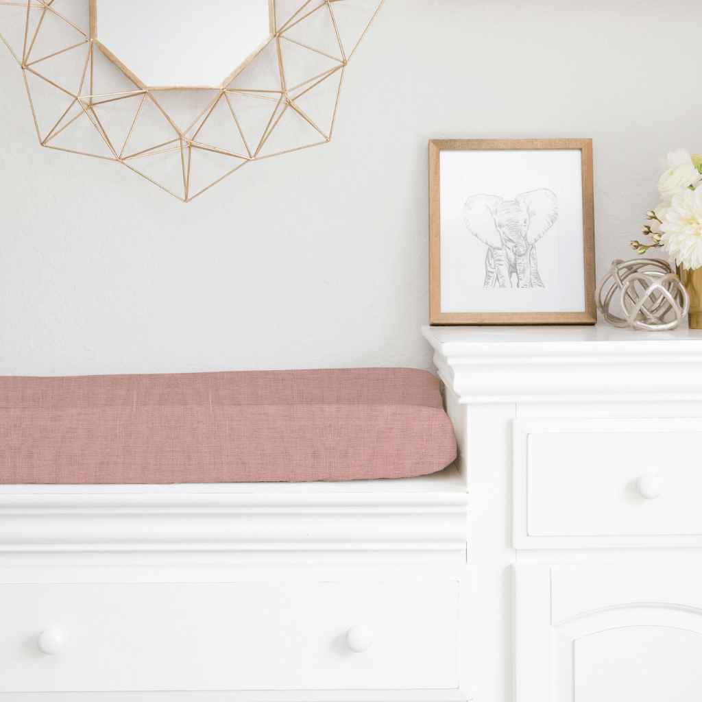 dusty rose linen pad cover