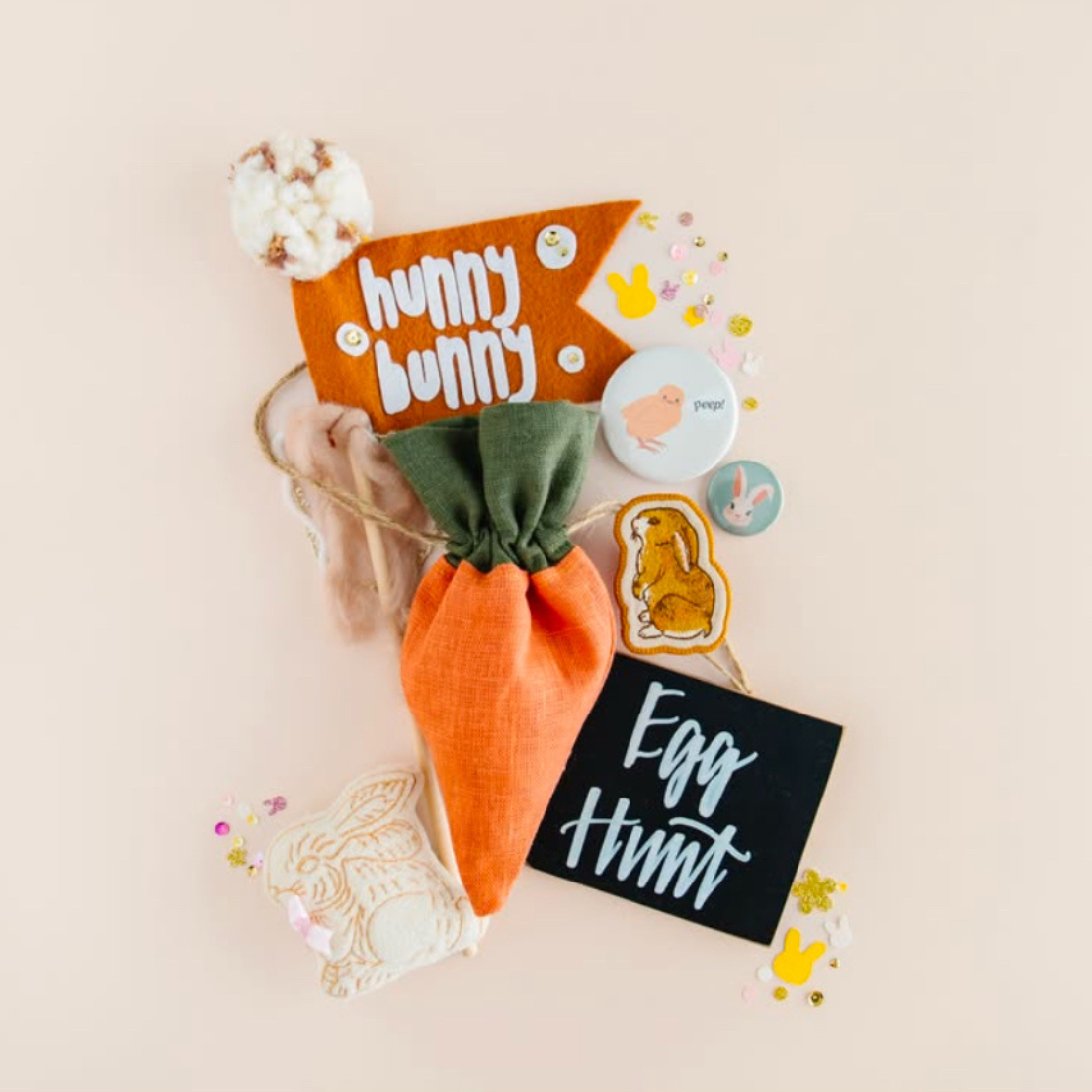 linen carrot treat bag for Easter